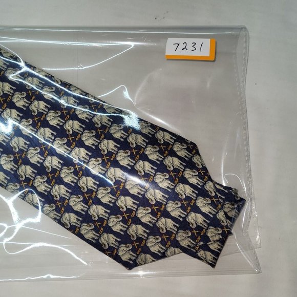 Museum Artifacts Tie Men Necktie Silk Elephant Print GOP Political Handmade‎ - Picture 8 of 8